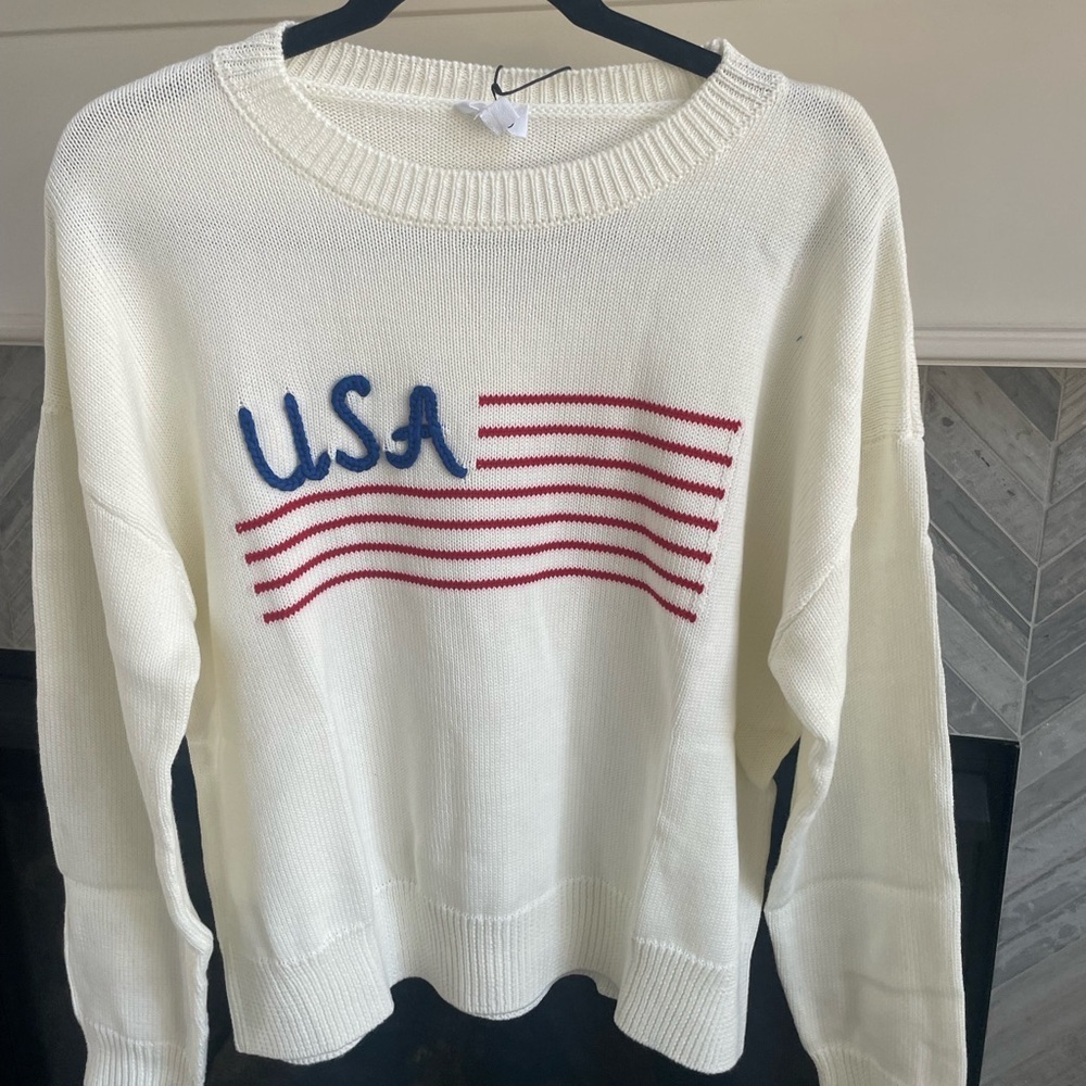 Social Threads • USA Embroidered Crew Sweater S - Picture 3 of 5